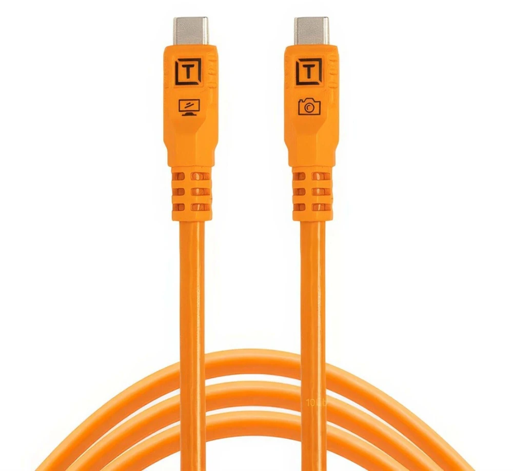 USB-C Kabelis - Tether Tools Pro Optima 10G USB-C 10 Gbps Dešinysis Kampas