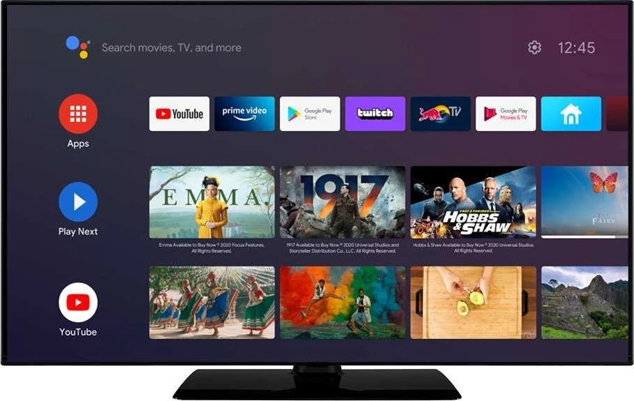 Televizorius Orava, LT-ANDR43 4K1, 43", 4K UHD 3840 x 2160, 50/60 Hz, juoda, Android TV