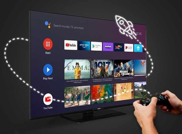 Televizorius Orava, LT-ANDR43 4K1, 43", 4K UHD 3840 x 2160, 50/60 Hz, juoda, Android TV