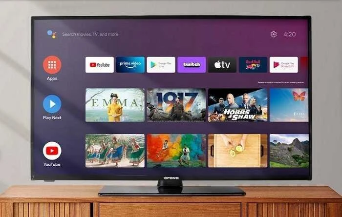 Televizorius Orava, LT-ANDR43 4K1, 43", 4K UHD 3840 x 2160, 50/60 Hz, juoda, Android TV