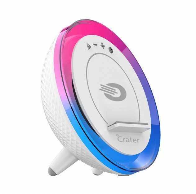 „Orava“ naktinė lempa su RGB šviesa, išmaniojo telefono įkrovikliu ir garsiakalbiu