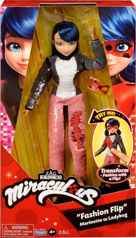 Orbico Miraculous: Ladybug ir Juodas katinas - Marinette / Biedronka Flip su besikeičiančia apranga