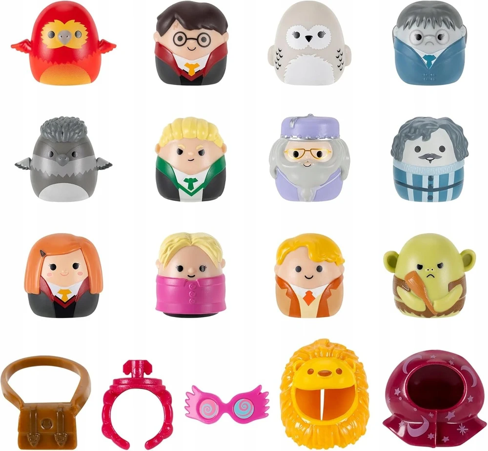 SQUISHMALLOWS SQUISH-A-LONGS kolekcinės figūrėlės - Haris Poteris, 12 vnt., 2,5 cm