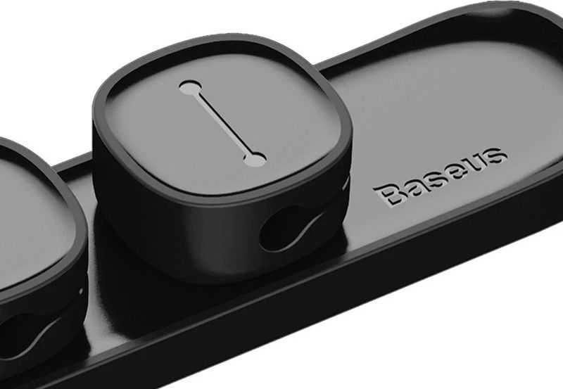 Kabelių laikiklis klijuojamas su magnetiniais 3 kabelių adapteriais juodas BASEUS