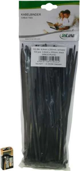 Organizer InLine Opaska zaciskowa Juodas 100 vnt (59963O)