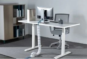 Organizer InLine Cable duct flexible for height-adjustable desks, 4 compartments, 68x36mm max. 1.28m, baltas