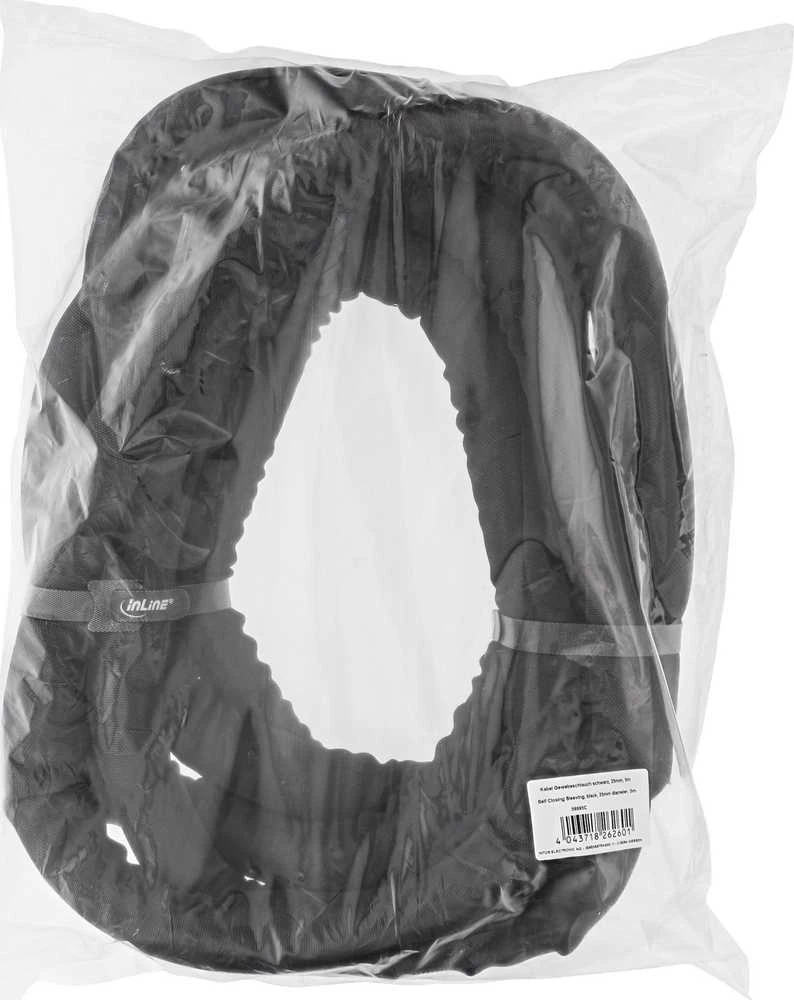 Organizer InLine® savaime užsidarančios movos, juodos, 25mm skersmens, 2m