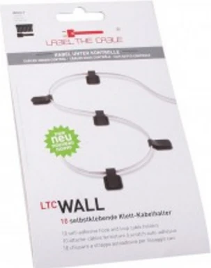 LABEL THE CABLE Wall Velcro Cable Holder 10-piece Set - juodos spalvos