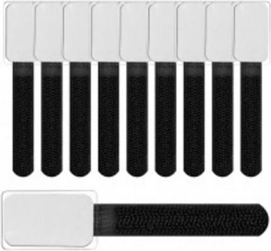 LABEL THE CABLE Mini Velcro Ties 10-piece Set - juodos spalvos
