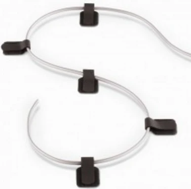 LABEL THE CABLE Wall Velcro Cable Holder 10-piece Set - juodos spalvos