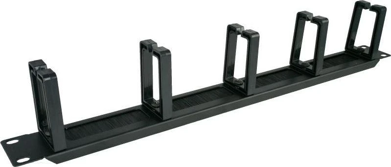 Alantec PK048 1U 19" kabelių laikiklis su šlifuotu tarpikliu, 5 plastikiniai laikikliai