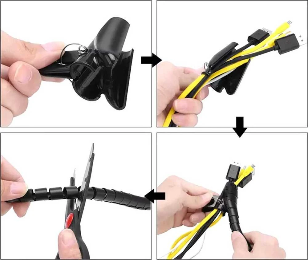ATL Blow Organizatorius, kabelio gaubtas, 2m, baltas