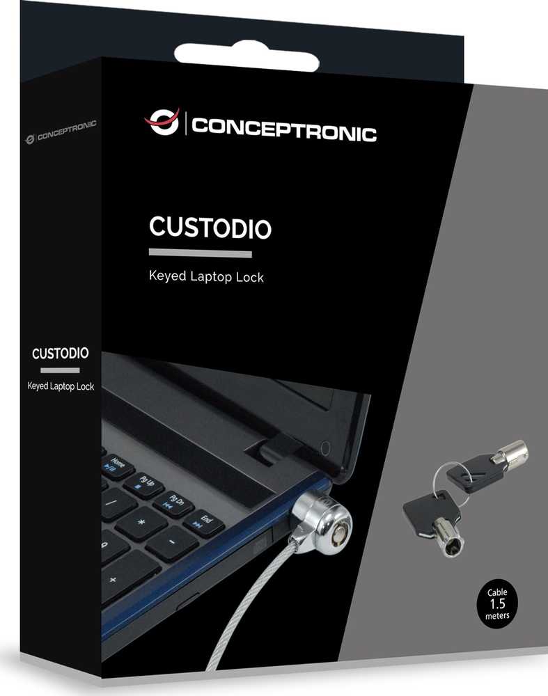 Organizatorius Conceptronic Conceptronic CNBSLOCK15 laido sagtis sidabrinė 1,5 m