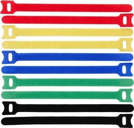 Organizatorius Lanview LVT-CABLESTRAPS2012-10MULTI kabelių raišteliai su lipnia juosta kabeliams Polipropilenas (PP) Daugiaspalvis 10 vnt.