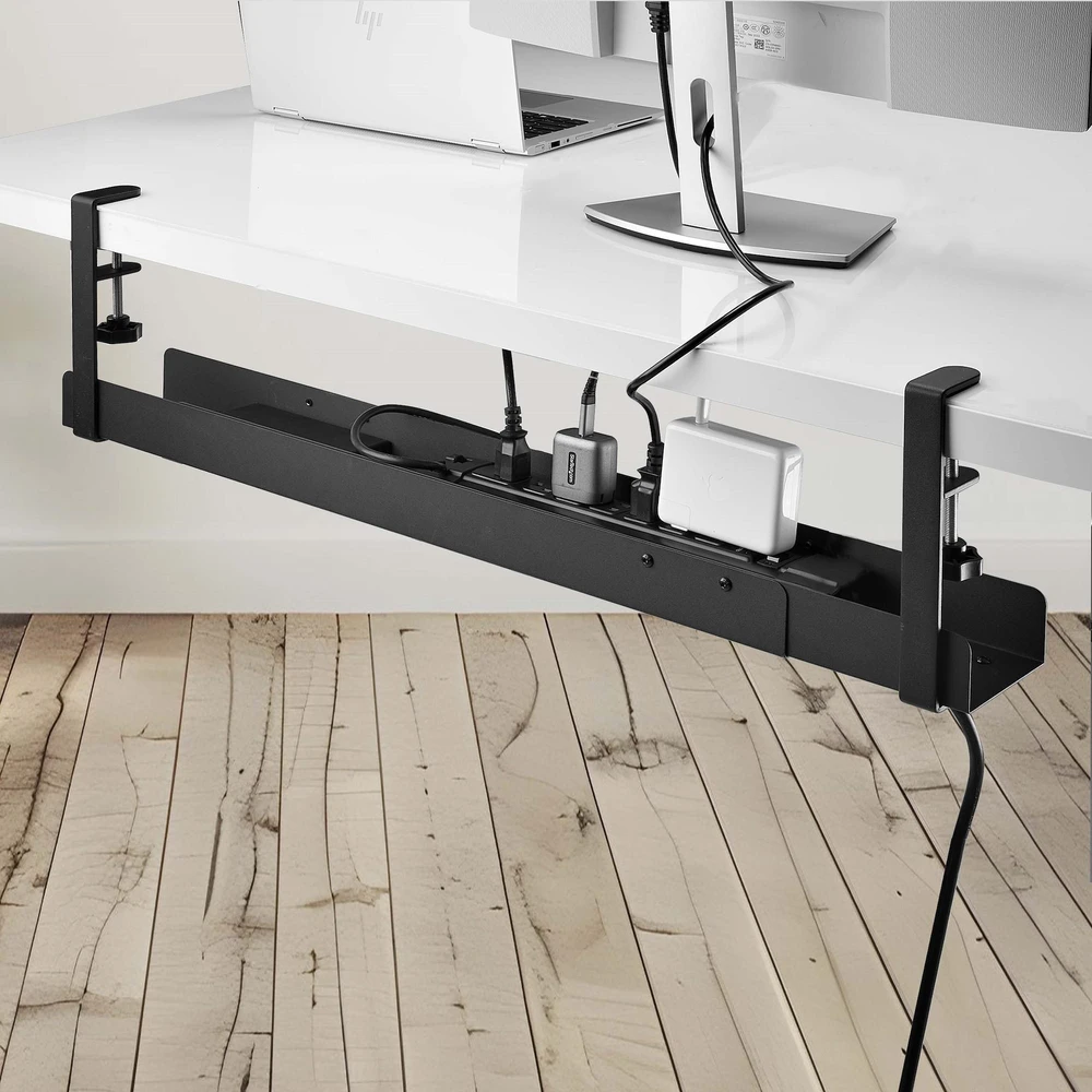 Organizatorius StarTech StarTech CALB-DESK-CABLE-TRAY kabelių organizatorius Stalo kabelių lovelis Juodas 1 vnt.