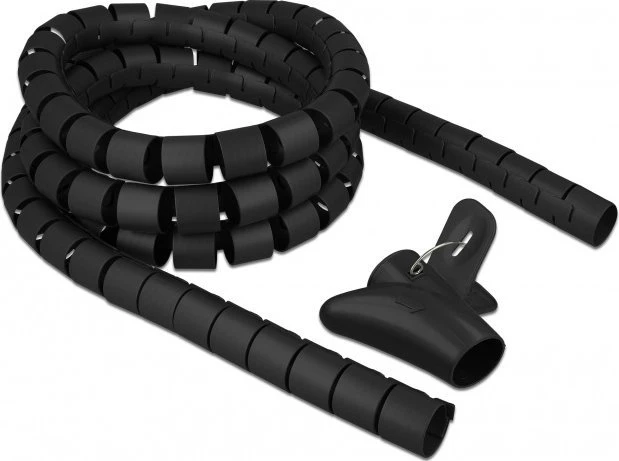 DELOCK CABLE BRAID 2,5M 30MM SPIRAL SU ĮRANKIU JUODA POLIETILENU