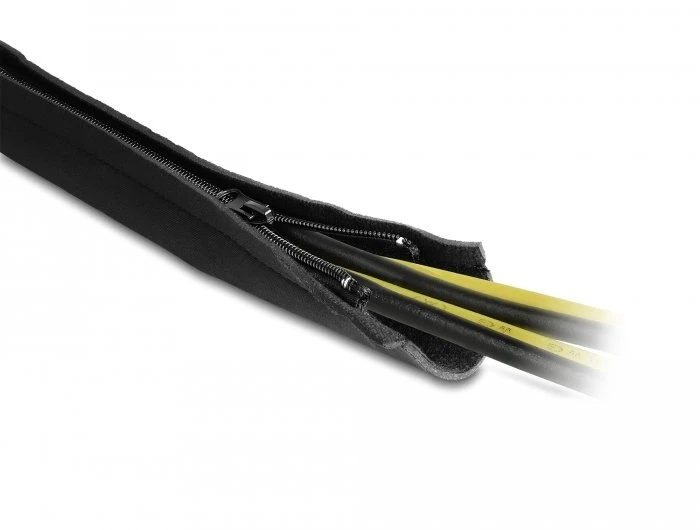 Organizer Delock Marškinėliai kablowa neoprenowa elastyczna su zamkiem, 1,5 m x 100 mm, juoda