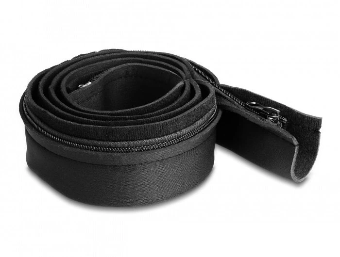 Organizer Delock Marškinėliai kablowa neoprenowa elastyczna su zamkiem, 1,5 m x 100 mm, juoda