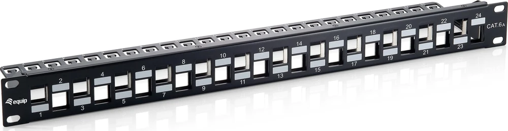 Organizer Equip Patchpanel 24x Cat6A 19'' FTP 1HE Keystone Montage sw