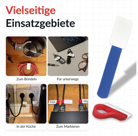 Organizer LABEL THE CABLE LTC Rinkinys etykiet na rzepy do kabli daugkartinio naudojimo, mieszany, 10 vnt (LTC 2630-10)