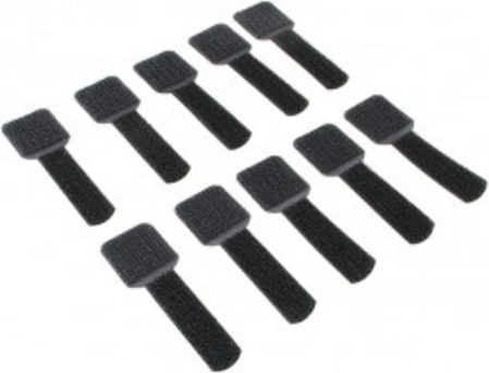 LABEL THE CABLE Wall Velcro Cable Holder 10-piece Set - juodos spalvos