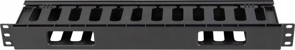 Lanberg Cable Organizer 19" 1U plastikinis dėklas su A tipo dangteliu, juodas