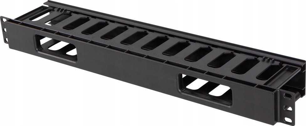 Lanberg Cable Organizer 19" 1U plastikinis dėklas su A tipo dangteliu, juodas