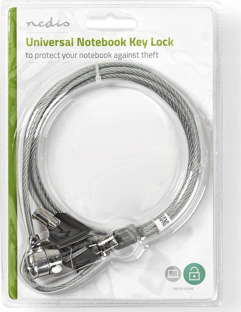 Nedis Notebook Lock | Užrakto tipas: Raktas | 1,80 m | Metalas