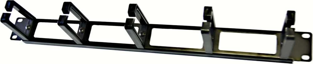 Oem 19" įrišimo skydelis LEXI-Net 1U, 5x plastikinė rankena 40x60mm, praėjimas, juoda
