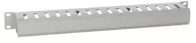 Pulsar RAOK-1M-G Horizontalus metalinis kabelių organizatorius su dangteliu 1U, pilkas