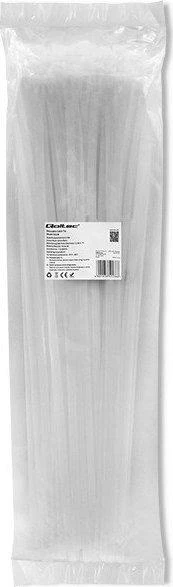 QOLTEC 52238 Daugkartinio naudojimo savaime užsifiksuojantis kabelio raištis 7,2x450 mm nailono UV Baltas