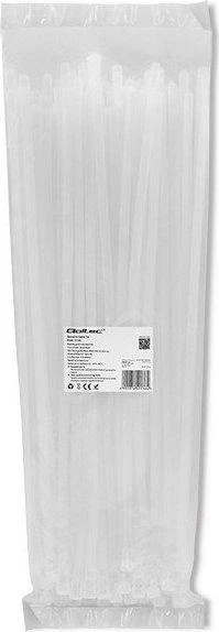 QOLTEC 52236 Daugkartinio naudojimo savaime užsifiksuojantis kabelio raištis 7,2x400mm nailono UV Baltas