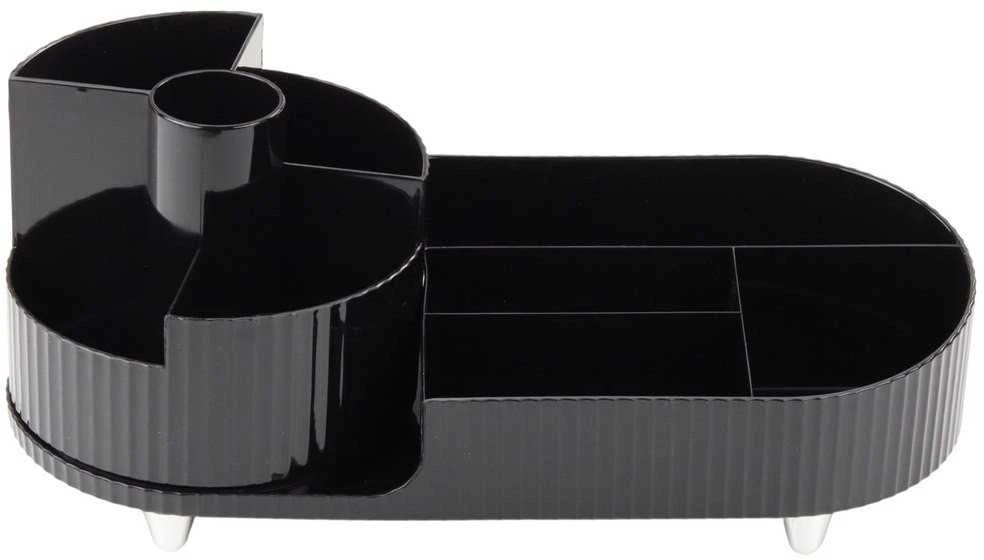 Lean Dėklas kosmetikai ir biuro reikmenims, juodas, 360° sukinėjamas, 34.5x14.7x14.3 cm