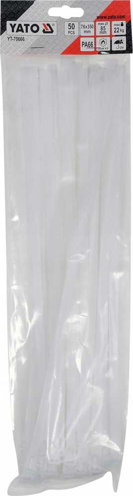 Yato PLASTIKINĖS JUOSTOS, 7,6X350MM, 50 vnt. Baltas
