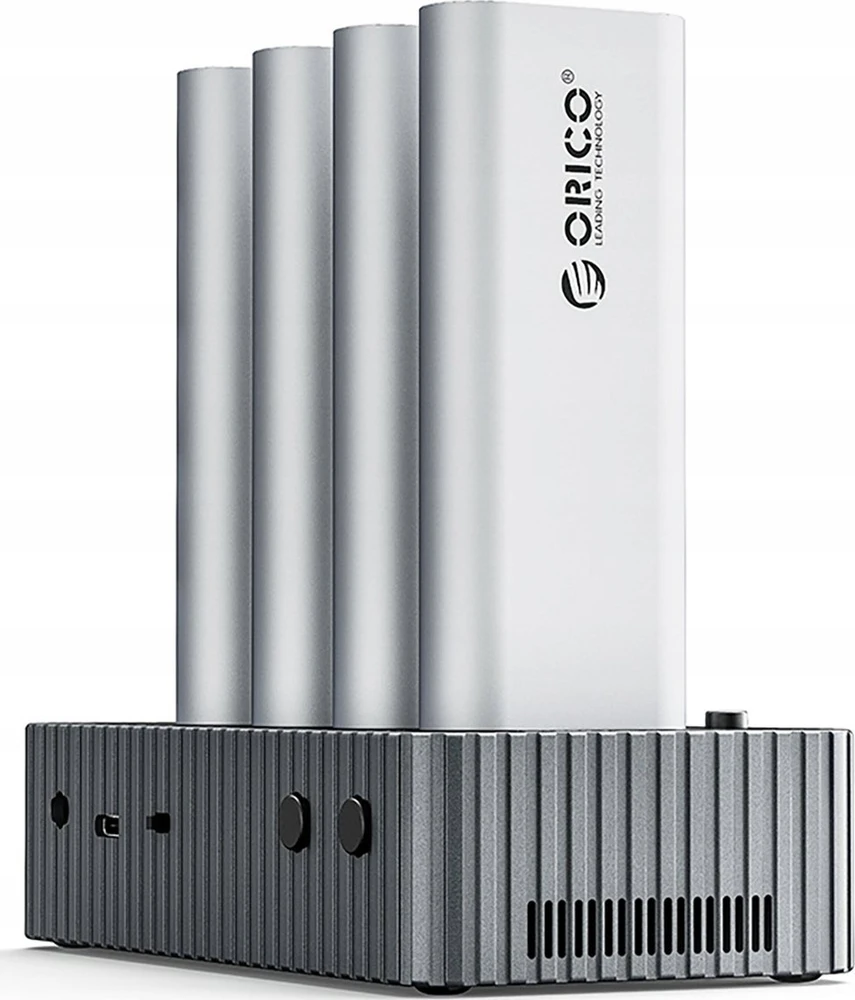 „Orico IT48N-C“ 4 diskų prijungimo stotelė su M.2 NVME klonavimo funkcija – pilkos spalvos