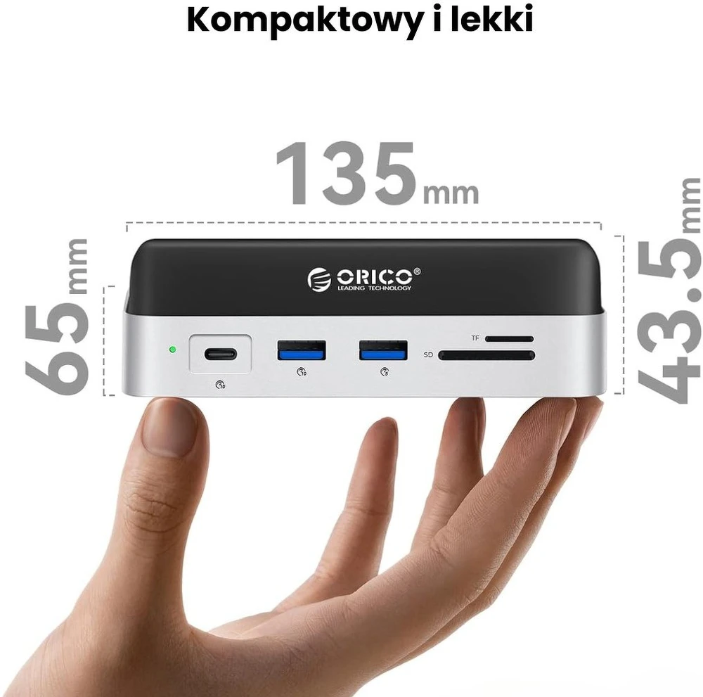 Orico Doko stotelė do Mac Mini M4 | USB-C 10 Gbps | slot M.2 NVMe