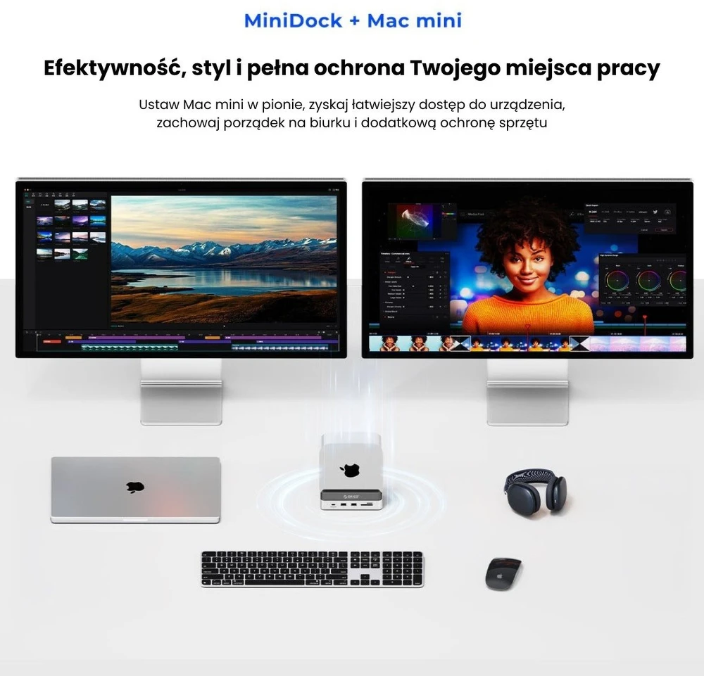 Orico Doko stotelė do Mac Mini M4 | USB-C 10 Gbps | slot M.2 NVMe