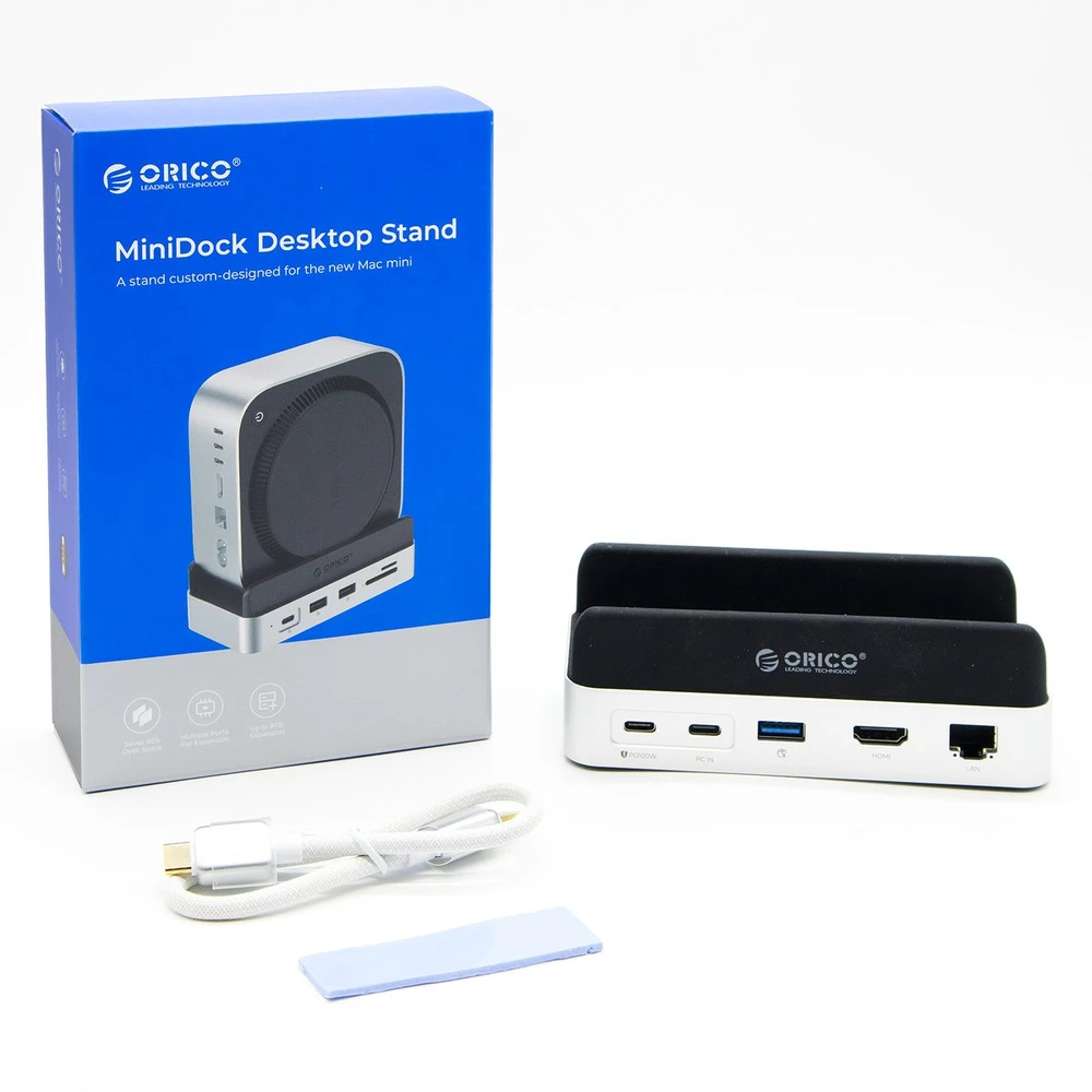 Orico Doko stotelė do Mac Mini M4 | USB-C 10 Gbps | slot M.2 NVMe