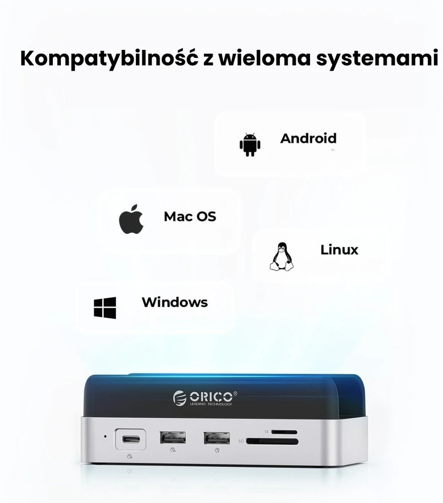 Orico Doko stotelė do Mac Mini M4 | USB-C 10 Gbps | slot M.2 NVMe