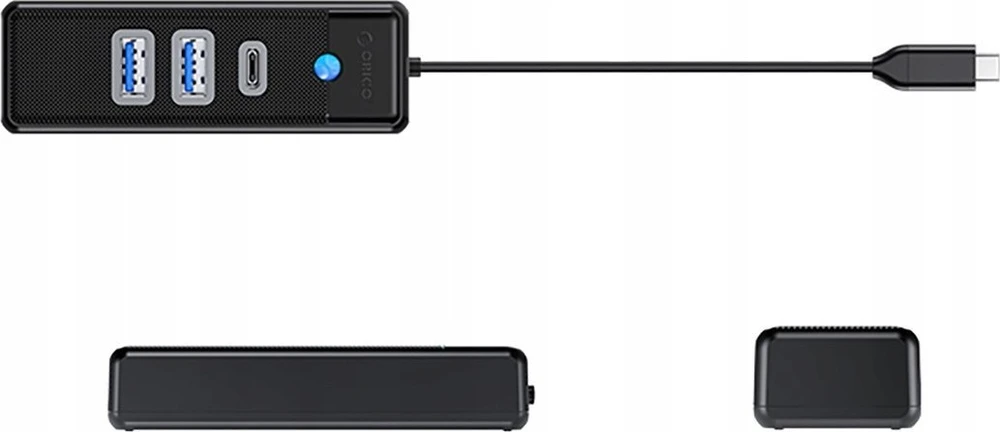 Orico PWC2U-C3 USB-C Hub / 2x USB-A 3.0 + 1x USB-C 3.0 – juodos spalvos