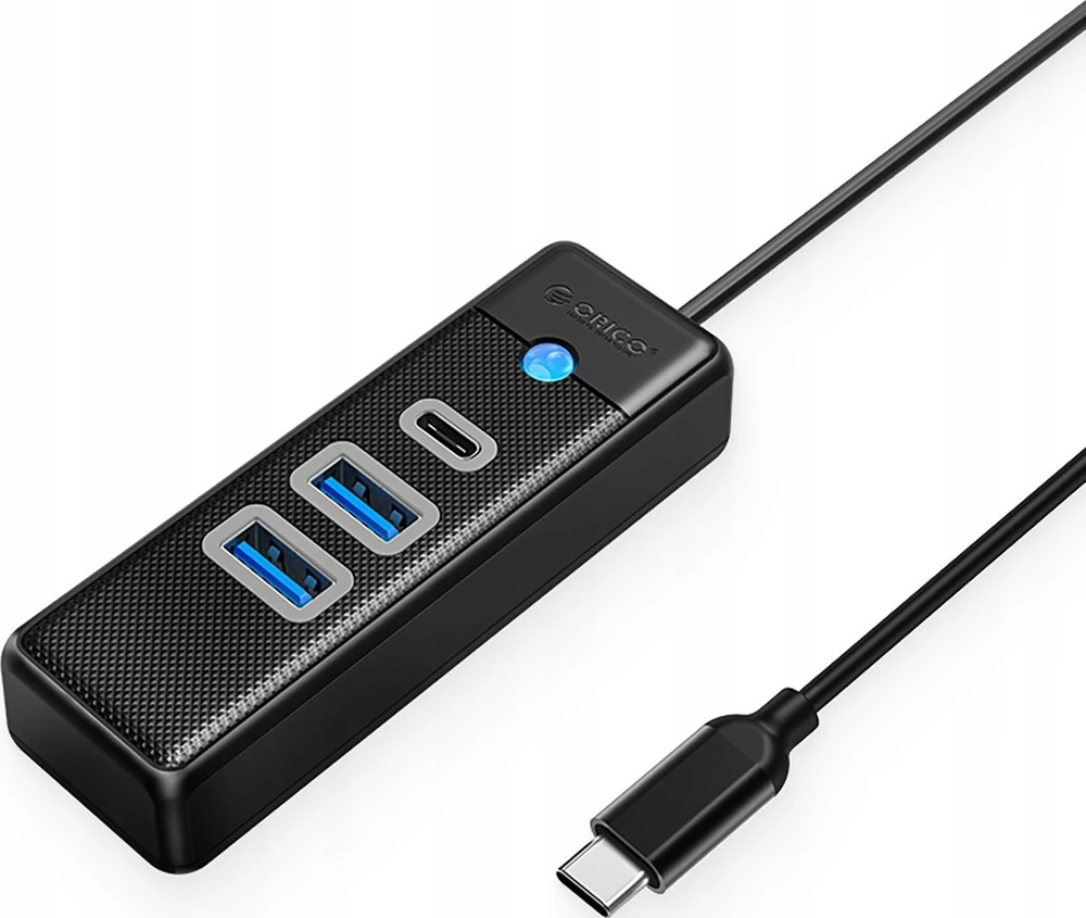 Orico PWC2U-C3 USB-C Hub / 2x USB-A 3.0 + 1x USB-C 3.0 – juodos spalvos