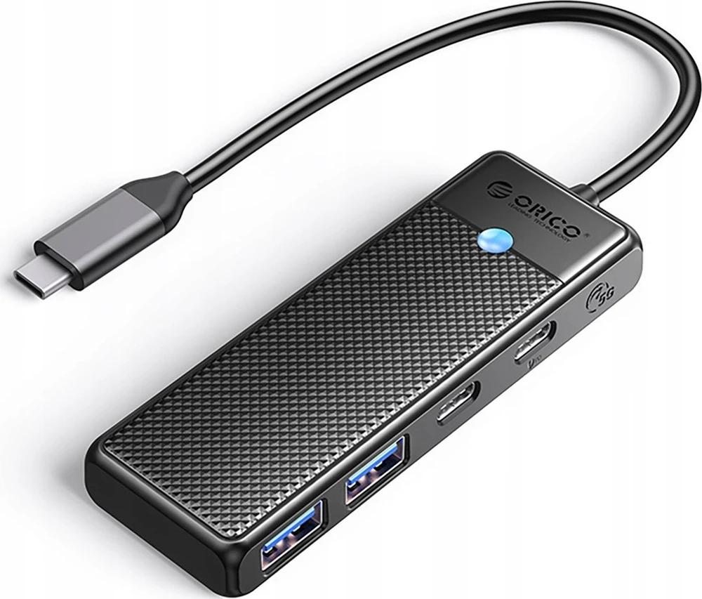USB-C šakotuvas „Orico PAPW2AC-C3“ su 2 USB-A 3.0 + 2 USB-C 3.0 jungtimis, juodos spalvos