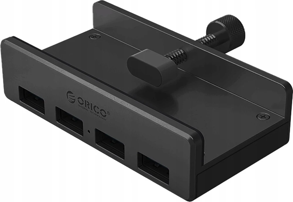 Orico MH4PU Hub Clamp-Mounted 4x USB-A 3.0 – juodos spalvos