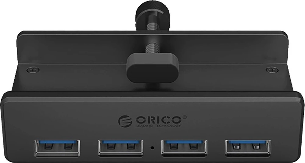 Orico MH4PU Hub Clamp-Mounted 4x USB-A 3.0 – juodos spalvos