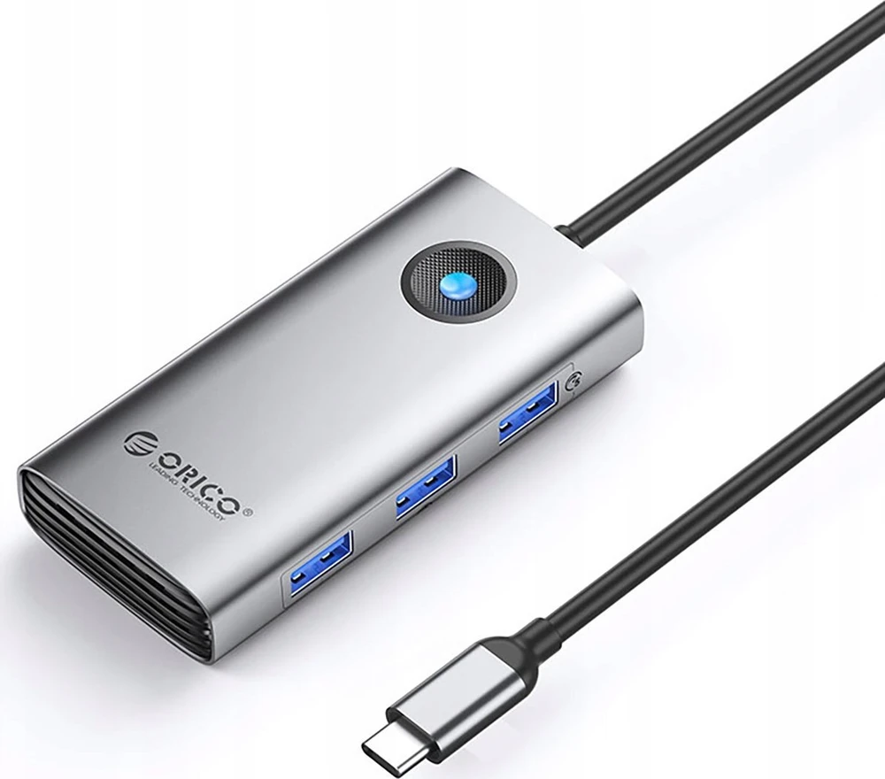 Orico PW7U-U3 hub 7x USB-A 3.0 + USB-C 5V/3A 1m – juodos spalvos