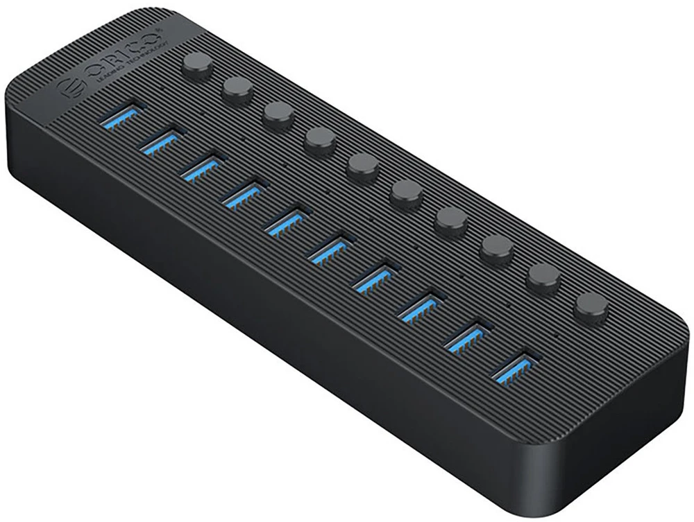 Orico CT2U3-10AB 10x USB-A 3.0 Hub with Switches – juodos spalvos