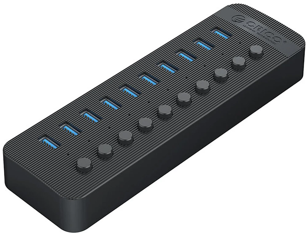 Orico CT2U3-10AB 10x USB-A 3.0 Hub with Switches – juodos spalvos