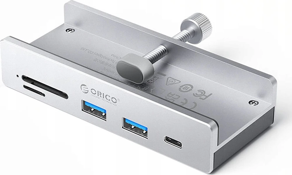 „Orico MH5PC“ šakotuvas, montuojamas ant spaustuko, USB-C / 2x USB-A 3.2 + 1x USB-C 3.2 + 1x SD&TF & SD kortelės lizdas, spalvotas