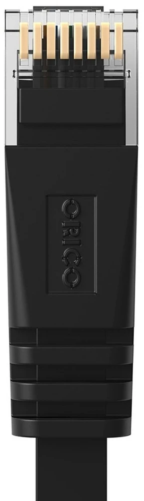 Orico PUG-C6B CAT6 1000Mbps RJ45 Ethernet tinklo kabelis interneto LAN plokščias 0.5m - Juodas