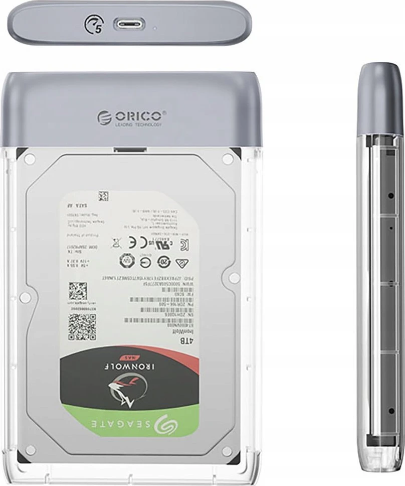 Kietasis diskas Orico TX25C3 2.5" HDD/SSD USB-C 5Gb/s Disk Drive – Transparent